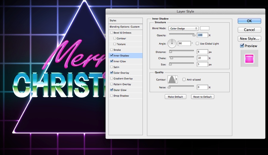 80s Christmas Artwork in Photoshop